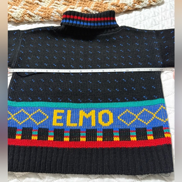 Vintage Sesame Street Elmo Colorblock Turtleneck Sweater - Picture 10 of 12